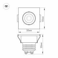  - Светодиодный светильник LTM-S50x50WH 5W White 25deg (Arlight, IP40 Металл, 3 года)