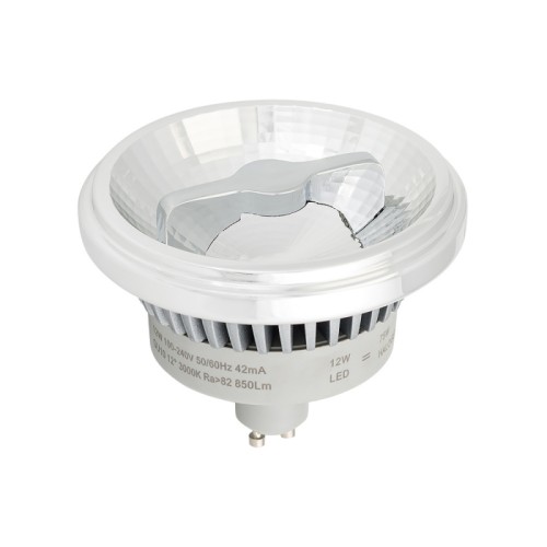 Лампа AR111-FORT-GU10-12W-DIM Warm3000 (Reflector, 24 deg, 230V) (Arlight, Металл) Светодиодная лампа AR111, цоколь GU10, светодиод COB Citizen, цвет БЕЛЫЙ ТЕПЛЫЙ 3000К, угол 24°, мощность 12Вт, напряжение 230V, Индекс цветопередачи CRI>92. Диммер TRIAC