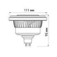  - Лампа AR111-FORT-GU10-12W-DIM Warm3000 (Reflector, 24 deg, 230V) (Arlight, Металл)