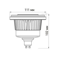  - Лампа AR111-FORT-GU10-15W-DIM Warm3000 (Reflector, 24 deg, 230V) (Arlight, Металл)