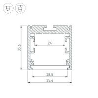  - Профиль SL-ARC-3535-D800-A90 SILVER (630мм, дуга 1 из 4) (Arlight, Алюминий)