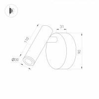  - Светильник SP-BED-NB-R90-3W Warm3000 (GD, 20 deg, 230V) (Arlight, IP20 Металл, 3 года)