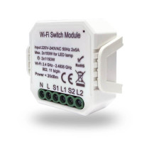  - Wi-Fi реле-выключатель двухканальное Denkirs 2x1150Вт/150Вт для LED RL1002-SM
