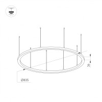  - Светильник SP-LINE-HANG-ARC-O3535-D800-65W Warm3000 (BLACK, 230V) (Arlight, Металл)