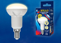  - Лампа светодиодная диммируемая Uniel E14 7W 3000K матовая LED-R50 7W/3000K/E14/FR/DIM PLP01WH UL-00004710