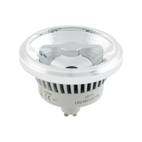 Лампа AR111-FORT-GU10-15W-DIM Day4000 (Reflector, 24 deg, 230V) (Arlight, Металл) Светодиодная лампа AR111, цоколь GU10, светодиод COB Citizen, цвет БЕЛЫЙ ДНЕВНОЙ 4000К, угол 24°, мощность 15Вт, напряжение 230V, Индекс цветопередачи CRI>92. Диммер TRIAC