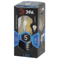  - Лампа светодиодная филаментная ЭРА E27 5W 4000K прозрачная F-LED P45-5W-840-E27 Б0039191
