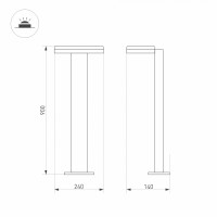  - Светильник LGD-TENT-BOLL-H900-9W Warm3000 (GR, 110 deg, 230V) (Arlight, IP65 Металл, 3 года)