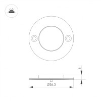  - Светильник ART-DECK-LAMP-R56-3W Day4000 (SL, 120 deg, 24V) (Arlight, IP67 Металл, 3 года)