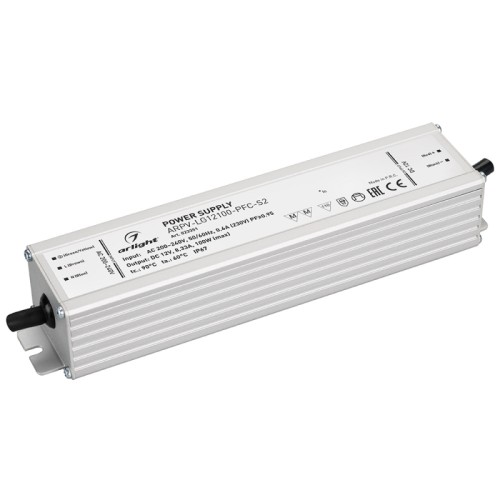 Блок питания ARPV-LG12100-PFC-S2 (12V, 8.3A, 100W) (Arlight, IP67 Металл, 5 лет) 