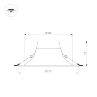  - Светильник MS-BLIZZARD-BUILT-R115-10W Warm3000 (WH, 100 deg, 230V) (Arlight, IP20 Металл, 3 года)