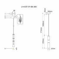  - Подвесной светильник Lumien Hall Lien LH4137/1P-BK-BR