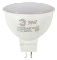  - Лампа светодиодная ЭРА GU5.3 5W 2700K матовая LED MR16-5W-827-GU5.3 R Б0050230