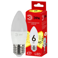  - Лампа светодиодная ЭРА E27 6W 2700K матовая ECO LED B35-6W-827-E27 Б0020620