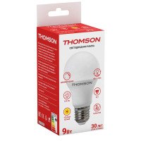  - Лампа светодиодная диммируемая Thomson E27 9W 3000K груша матовая TH-B2157