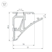  - Профиль SHELF-620-2000-SET ANOD (Arlight, Алюминий)