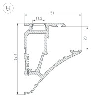  - Профиль SHELF-620-2000-SET ANOD (Arlight, Алюминий)