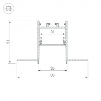  - Профиль SL-COMFORT32-FANTOM-2000 ANOD (Arlight, Алюминий)