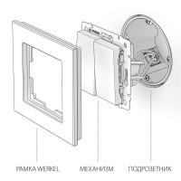  - Выключатель двухклавишный Werkel графит рифленый W1120004 4690389158469