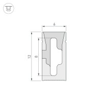  - Силиконовый профиль WPH-FLEX-0612-SIDE-S8-20m WHITE (Arlight, Силикон)