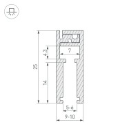  - Профиль KLUS-GLASS-56-2000 ANOD (Arlight, Алюминий)