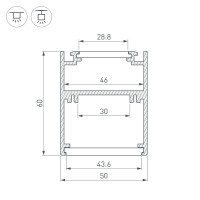  - Профиль SL-ARC-5060-D1000-A90 BLACK (дуга 1 из 4) (Arlight, Алюминий)