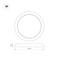  - Светильник CL-FIOKK-R180-12W Day4000-MIX (WH, 120 deg, 230V) (Arlight, IP44 Пластик, 3 года)