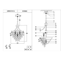  - Подвесная люстра Lumien Hall Novello LH0039/4P-CO-CL