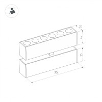  - Светильник MAG-DOTS-FOLD-25-S200-6W Day4000 (BK, 30 deg, 24V) (Arlight, IP20 Металл, 3 года)