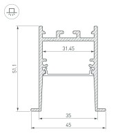  - Профиль SL-COMFORT-4551-F-2000 ANOD BLACK (Arlight, Алюминий)