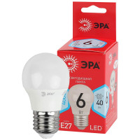  - Лампа светодиодная ЭРА E27 6W 4000K матовая ECO LED P45-6W-840-E27 Б0020630