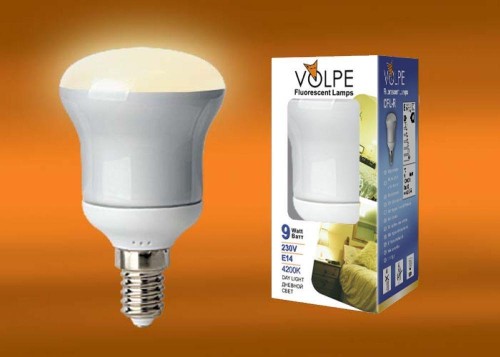 Лампа энергосберегающая Volpe E14 9W 4200K матовая CFL-R 50 220-240V 9W E14 4200K 04282 