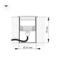  - Светильник LTD-GROUND-TILT-R80-9W Day4000 (SL, 60 deg, 230V) (Arlight, IP67 Металл, 3 года)