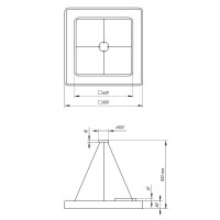  - Подвесной светодиодный cветильник Geometria ЭРА Quadro SPO-162-W-40K-070 70Вт 4000К белый Б0050584