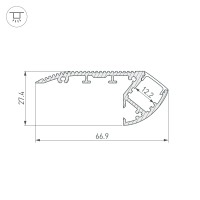  - Профиль с экраном ALU-STAIR-2000 ANOD+FROST (Arlight, Металл)