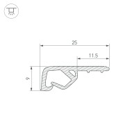  - Профиль STRETCH-CEIL-TEXTILE-2600 (Arlight, Пластик)