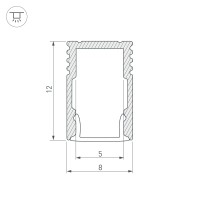  - Профиль SL-MINI-8-H12-2000 WHITE (Arlight, Алюминий)