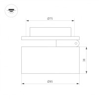  - Светильник LGD-POT-BUILT-R85-12W Day4000 (BK, 100 deg, 230V) (Arlight, IP44 Металл, 5 лет)