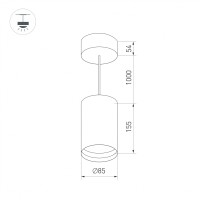  - Корпус SP-POLO-HANG-R85 (WH, 1-3, 350mA) (Arlight, IP20 Металл, 3 года)