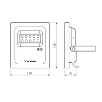  - Светодиодный прожектор AR-FLAT-ARCHITECT-10W-220V Day (Grey, 50x70 deg) (Arlight, Закрытый)