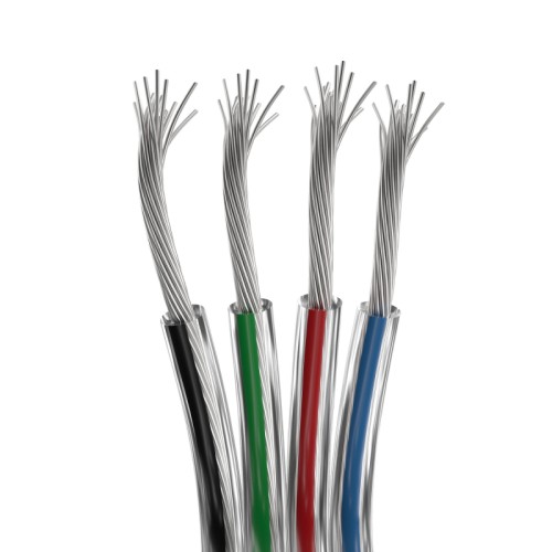 Шлейф питания ARL-18AWG-CLEAR-4Wire-CU (Arlight, -) Шлейф для питания и управления одноцветными светодиодными лентами. 4 проводника, калибр проводника 18AWG, сечение проводника 0.84 мм², проводник из луженой меди, внешняя оболочка из прозрачного ПВХ. Длина кабеля в бухте — 50 метров.
(!!!)Калибр проводника шлейфа питания и его сечение должны соответствовать нагрузке, см.даташит(!!!)