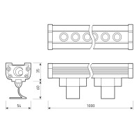  - Линейный прожектор AR-LINE-1000-36W Warm (GR, 30 deg, 230V) (Arlight, IP65 Металл, 3 года)