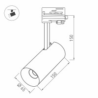  - Светильник SP-POLO-TRACK-LEG-R65-8W Day4000 (WH-BK, 40 deg) (Arlight, IP20 Металл, 3 года)