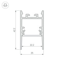  - Профиль SL-COMFORT-2542-2000 BLACK (Arlight, Алюминий)