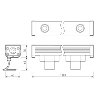  - Линейный прожектор AR-LINE-1000-24W Warm3000 (GR, 30 deg, 230V) (Arlight, IP65 Металл, 3 года)