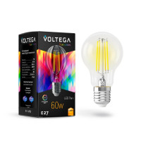  - Лампа светодиодная Voltega E27 7W 2800K прозрачная VG10-A60E27warm7W-FHR 7154