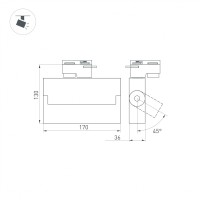  - Светильник LGD-LOFT-TRACK-2TR-S170-10W Warm3000 (WH, 24 deg, 230V) (Arlight, IP20 Металл, 3 года)