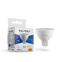  - Лампа светодиодная диммируемая Voltega GU5.3 6W 2800K матовая  VG2-S1GU5.3warm6W-D 7170