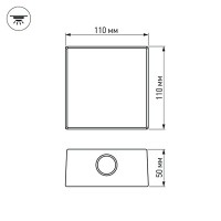  - Светильник LGD-Wall-Quad-76G-8W Warm White (Arlight, IP54 Металл, 1 год)