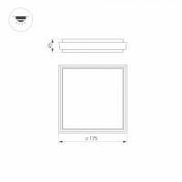  - Светильник LGD-AREA-S175x175-10W Day4000 (GR, 110 deg, 230V) (Arlight, IP54 Металл, 3 года)